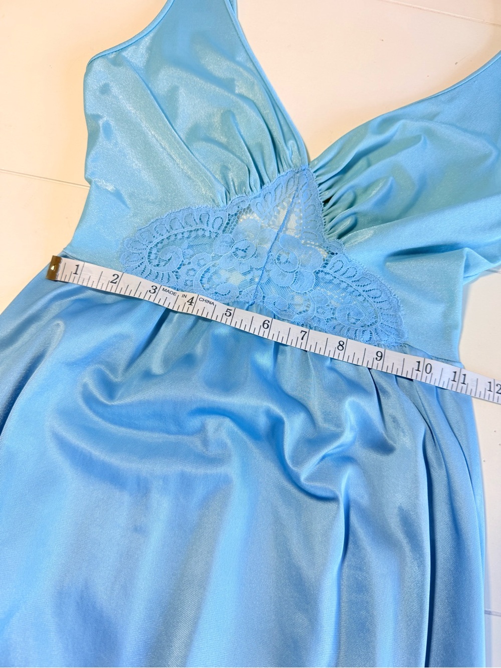 Vintage Olga Full Sweep Nightgown Powder Blue Sought-After Style Size XS - Picture 10 of 14